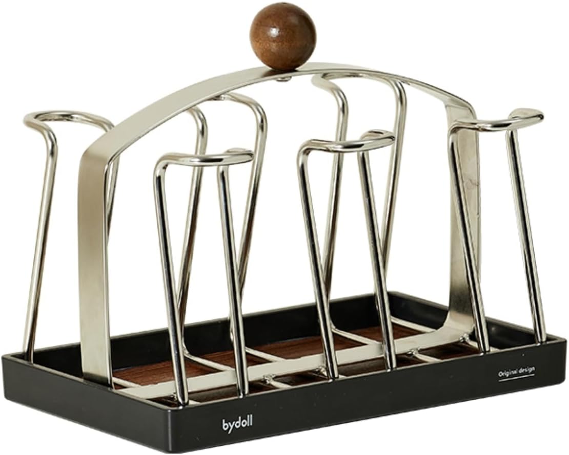 Stainless steel holder - sturdy and dries quickly - removable drip tray - suitable for coffee cups/glasses/mugs - ideal for the kitchen/dining table/café. - Image 1