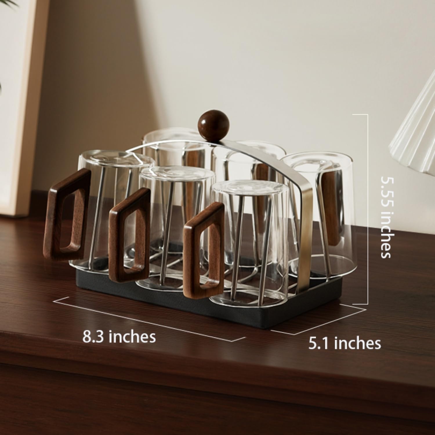 Stainless steel holder - sturdy and dries quickly - removable drip tray - suitable for coffee cups/glasses/mugs - ideal for the kitchen/dining table/café. - Image 2