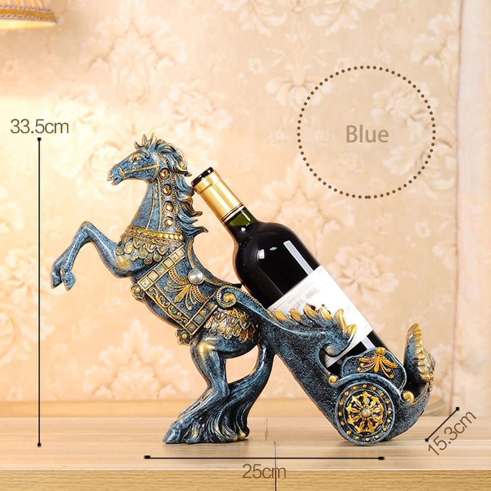 Wine rack standard - High table standard for wine accessories for one bottle - Wine rack in the shape of a resin horse - Kitchen decoration, Dining room decoration, Craftsmanship - Image 2