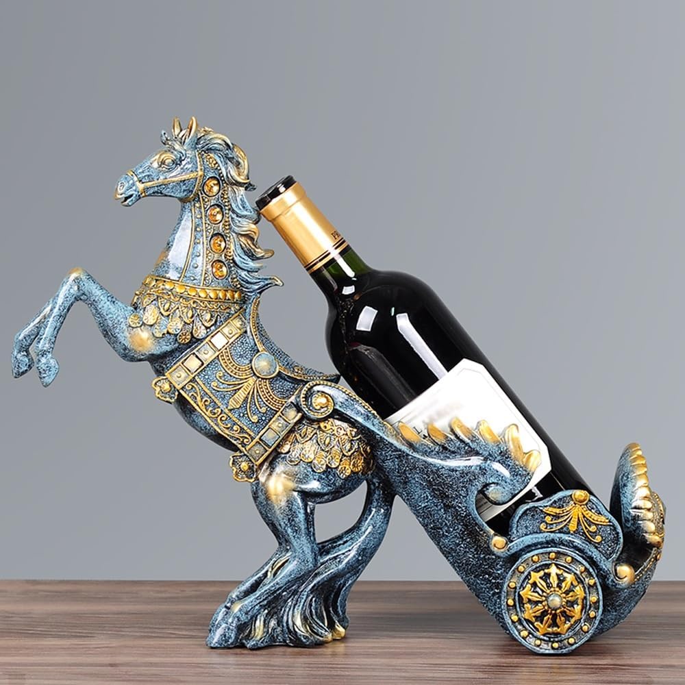 Wine rack standard - High table standard for wine accessories for one bottle - Wine rack in the shape of a resin horse - Kitchen decoration, Dining room decoration, Craftsmanship - Image 3