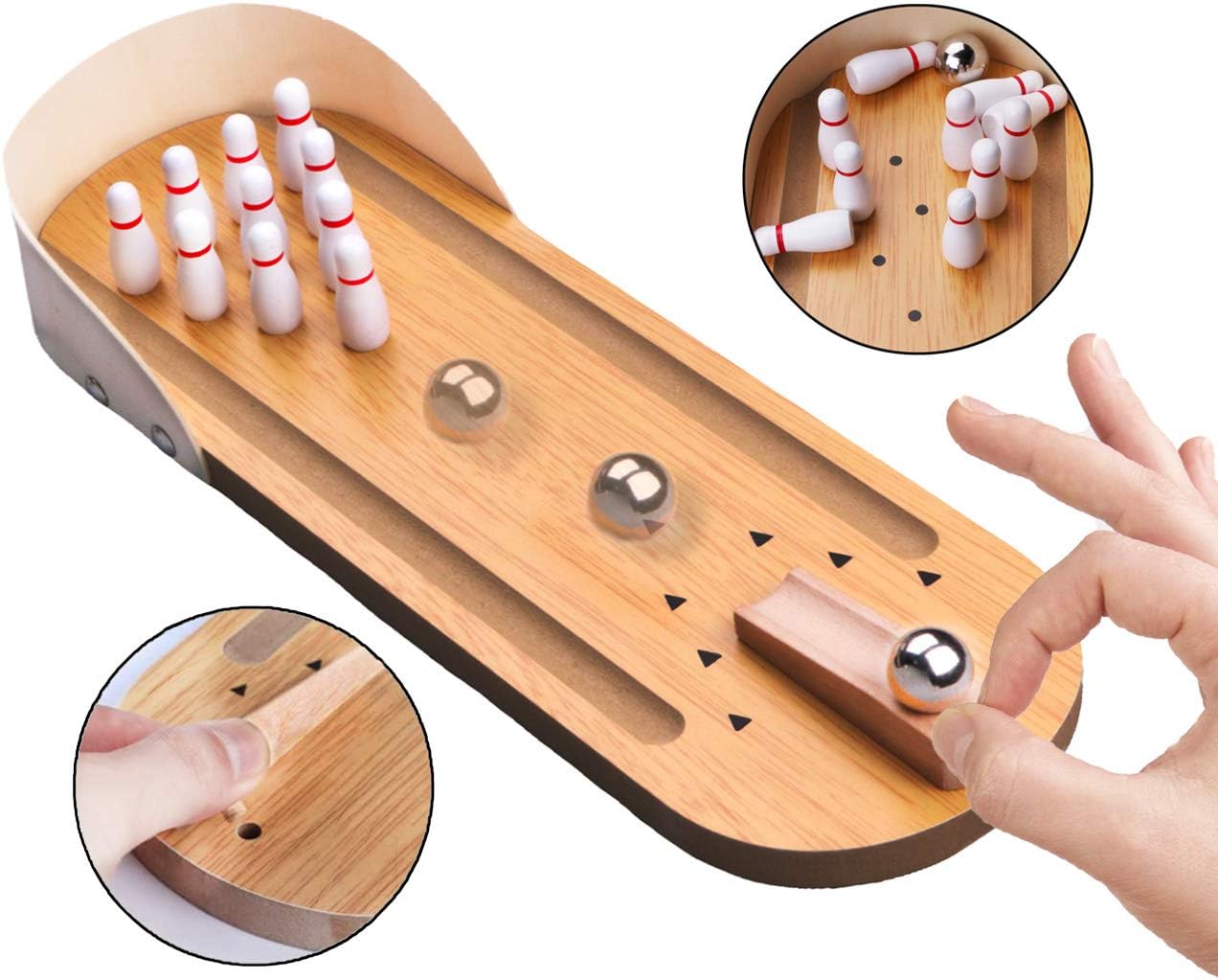 Mini Bowling Game Set for the Office - Mini Arcade Game for the Office - Mini Bowling Alley - Stress-Relief Gadget for the Office - Finger Toy - Fun and Quirky Gift - Suitable for All Ages - Image 3