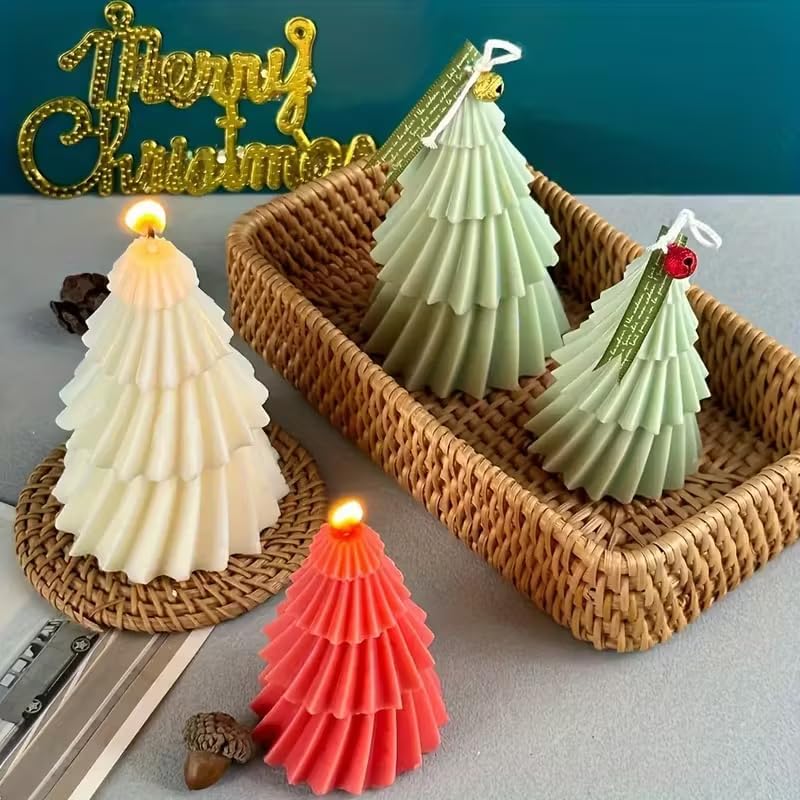 Set of two silicone Christmas tree candle molds - Christmas candle mold - DIY 3D silicone mold - silicone casting mold - suitable for making candles - making handmade soap - DIY crafts - Christmas decoration - Image 2