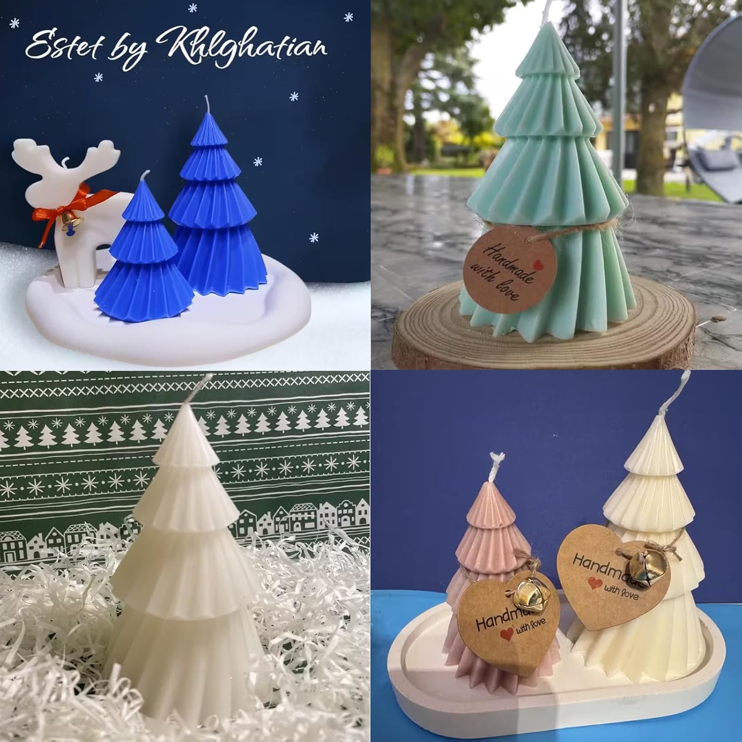 Set of two silicone Christmas tree candle molds - Christmas candle mold - DIY 3D silicone mold - silicone casting mold - suitable for making candles - making handmade soap - DIY crafts - Christmas decoration - Image 4