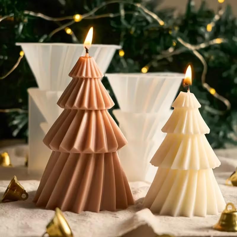 Set of two silicone Christmas tree candle molds - Christmas candle mold - DIY 3D silicone mold - silicone casting mold - suitable for making candles - making handmade soap - DIY crafts - Christmas decoration - Image 5