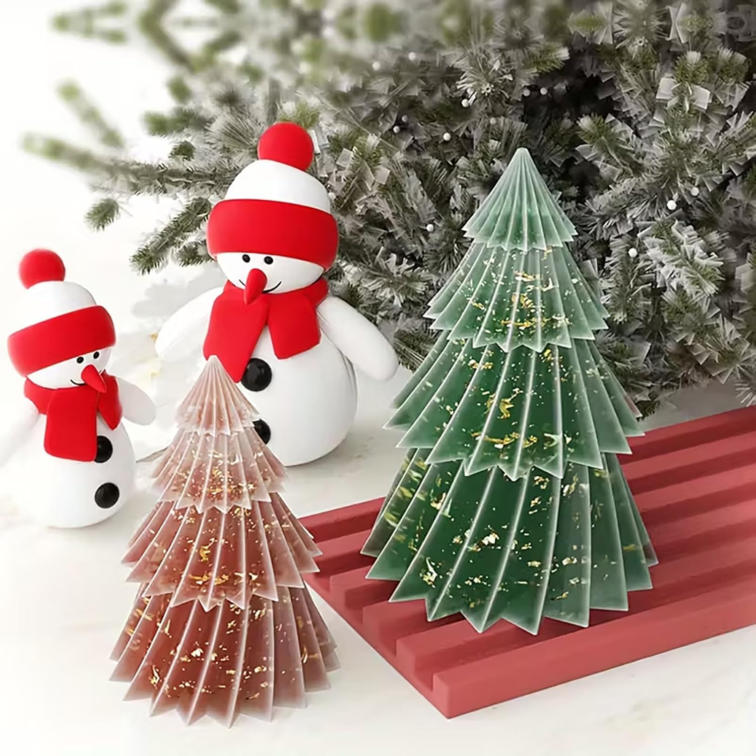 Set of two silicone Christmas tree candle molds - Christmas candle mold - DIY 3D silicone mold - silicone casting mold - suitable for making candles - making handmade soap - DIY crafts - Christmas decoration - Image 7