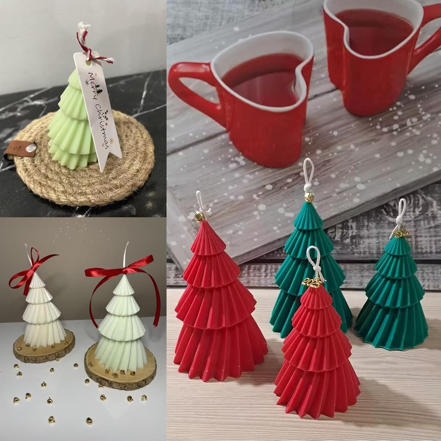Set of two silicone Christmas tree candle molds - Christmas candle mold - DIY 3D silicone mold - silicone casting mold - suitable for making candles - making handmade soap - DIY crafts - Christmas decoration - Image 8