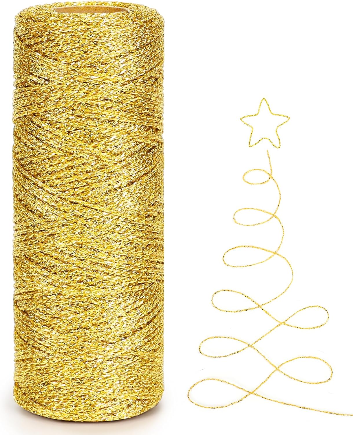 Henneptouw - Golden henneptouw - 100m gold Christmas ribbon - For gift wrapping - Christmas decoration - Party decoration - DIY - Sewing supplies - Image 1