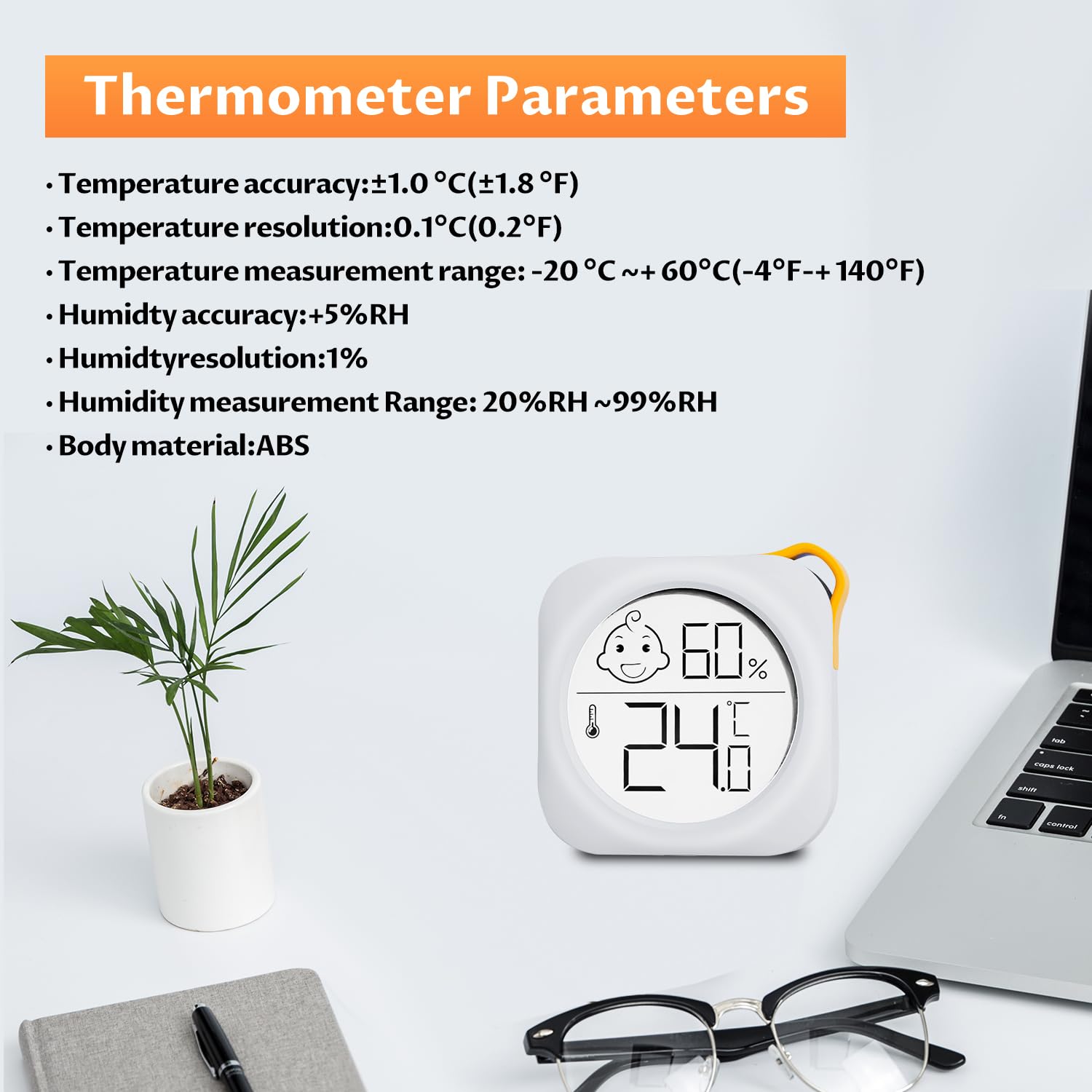 Hygrometer in 4-pack - Small digital hygrometer - With accurate indoor thermometer - Practical hygrometer suitable for bedrooms, kids' rooms, living rooms, etc. - Image 6