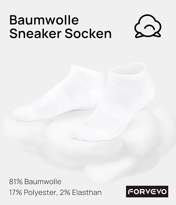 10 pairs of unisex sports socks - breathable cotton - short running socks - quarter socks - unisex (white) - Image 2