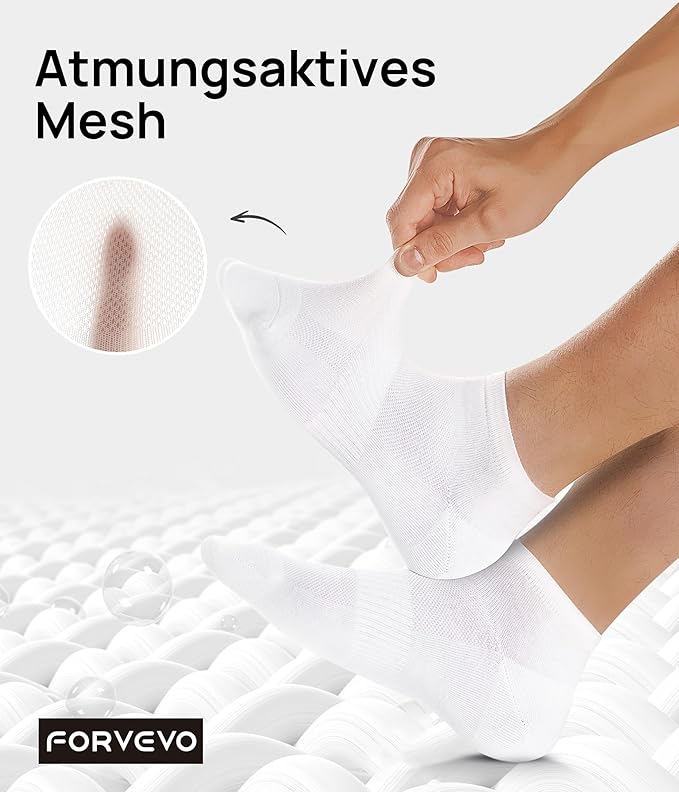10 pairs of unisex sports socks - breathable cotton - short running socks - quarter socks - unisex (white) - Image 3