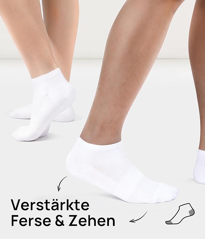 10 pairs of unisex sports socks - breathable cotton - short running socks - quarter socks - unisex (white) - Image 4