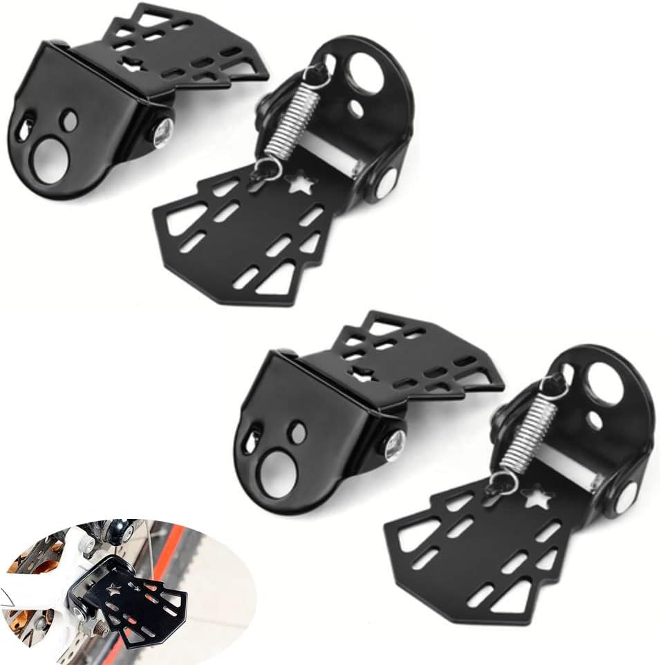 4-pack Mini Bike Rear Pedals - Foldable - Suitable for Mountain Bikes - Kids' Bikes - Rear Pedals - Metal Plates - Bike Pedal Accessories - Image 1