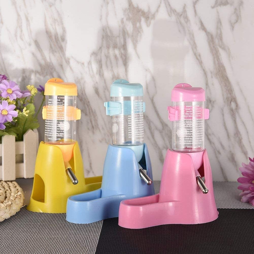 Water bowl for small animals - 3-in-1 hanging water bottle for hamsters - Automatic pet water bowl with stand - Suitable for dwarf hamsters, mice, rats and hedgehogs (80 ml - Pink) - Image 7