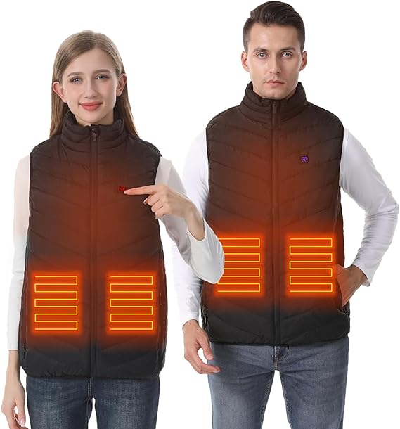 Heated vest for women and men with 9 heating zones, lightweight heating vest for winter (battery not included) - Image 2
