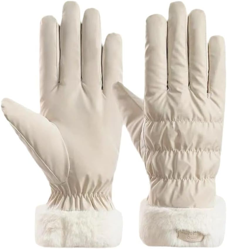 Warm winter gloves for women - windproof and snowproof gloves - thickened and fleece-lined gloves - gloves with wrist protection - suitable for skiing, cycling, running and working. - Image 1