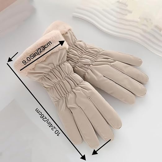 Warm winter gloves for women - windproof and snowproof gloves - thickened and fleece-lined gloves - gloves with wrist protection - suitable for skiing, cycling, running and working. - Image 2