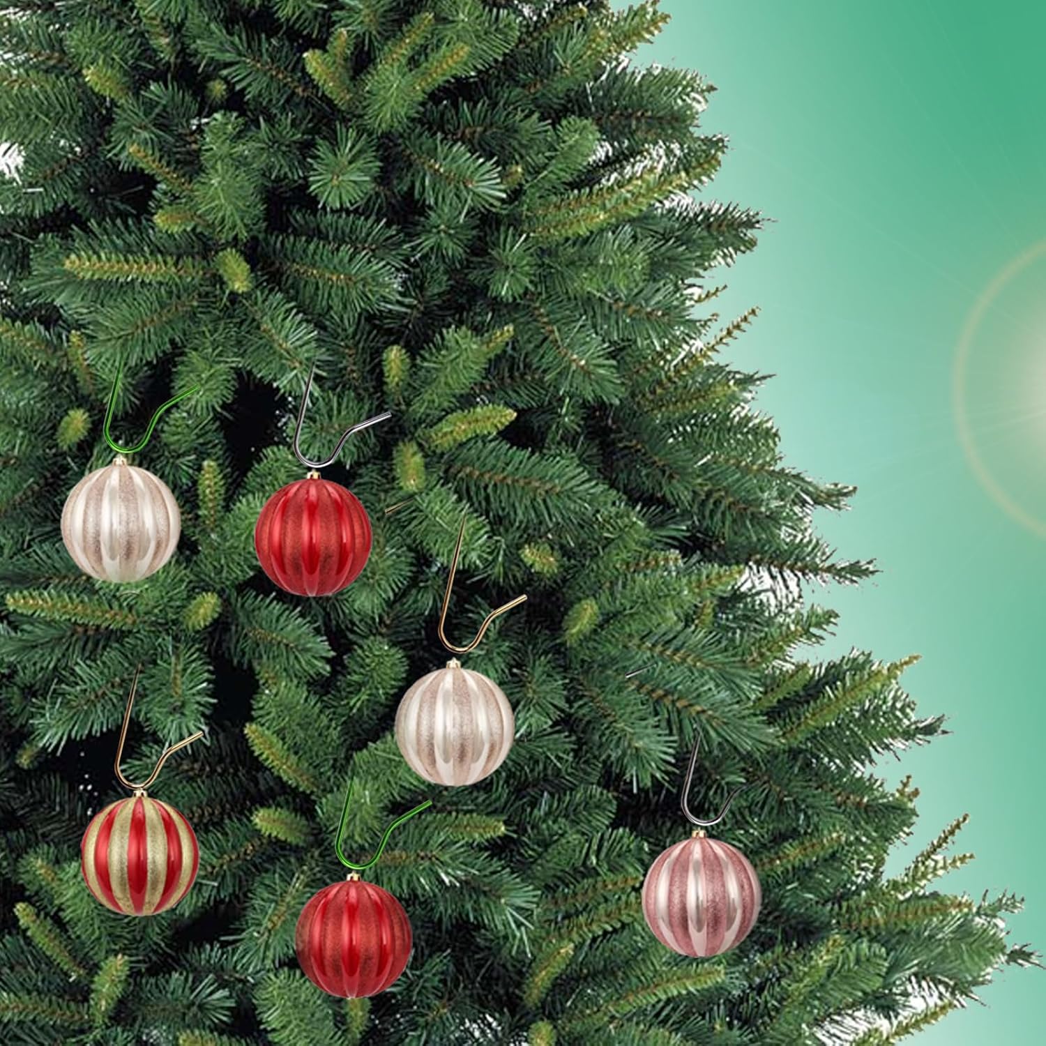 Haken - Kersthaken - Groene haken - 200 stuks - Kerstdecoratiehaken - Metaal - Ornamenten - Minihaken - Kerstboomdecoratie Feestartikelen - Image 4