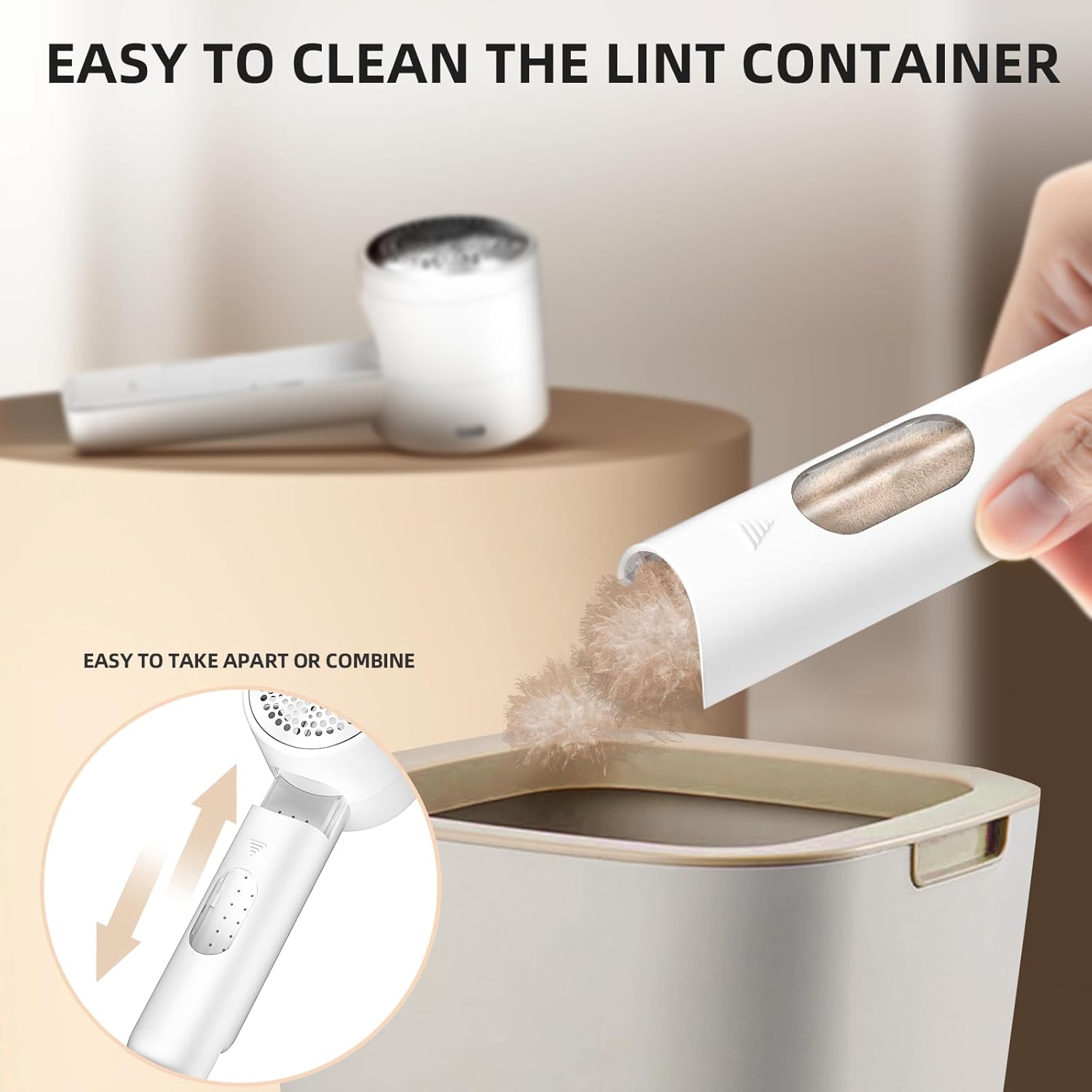 Lint Remover - Lint Remover for Cotton Fabrics - Rechargeable Lint Remover - Electric Portable Sweater Shaver - 3 Speed Settings - LED Digital Display - Removes lint from clothing, furniture, sweaters, couches and blankets. - Image 6