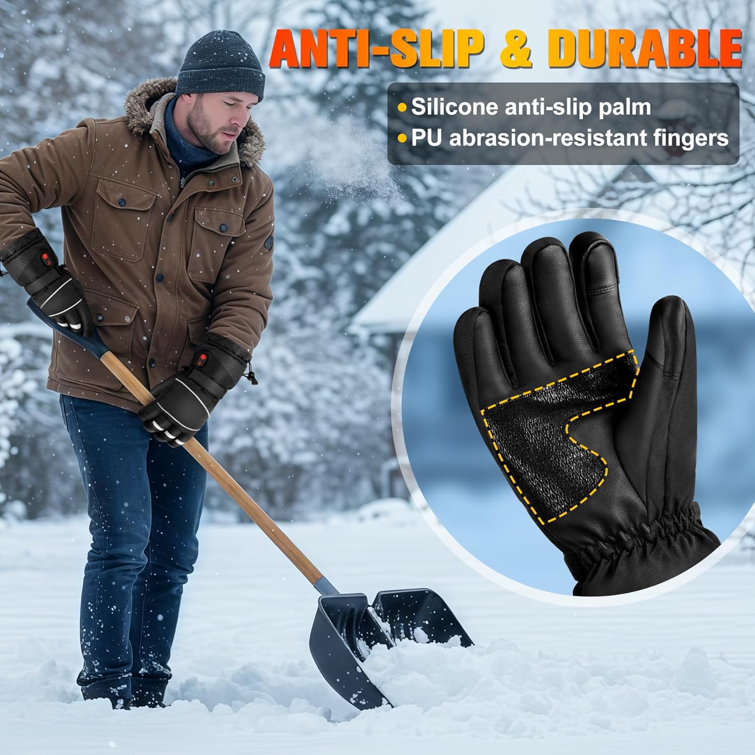 Gloves - Warm winter gloves - Rechargeable heated gloves - 3 heating settings, 360° heating - Touchscreen, waterproof/windproof - Winter ski/cycling/hiking gloves (unisex) - Image 5
