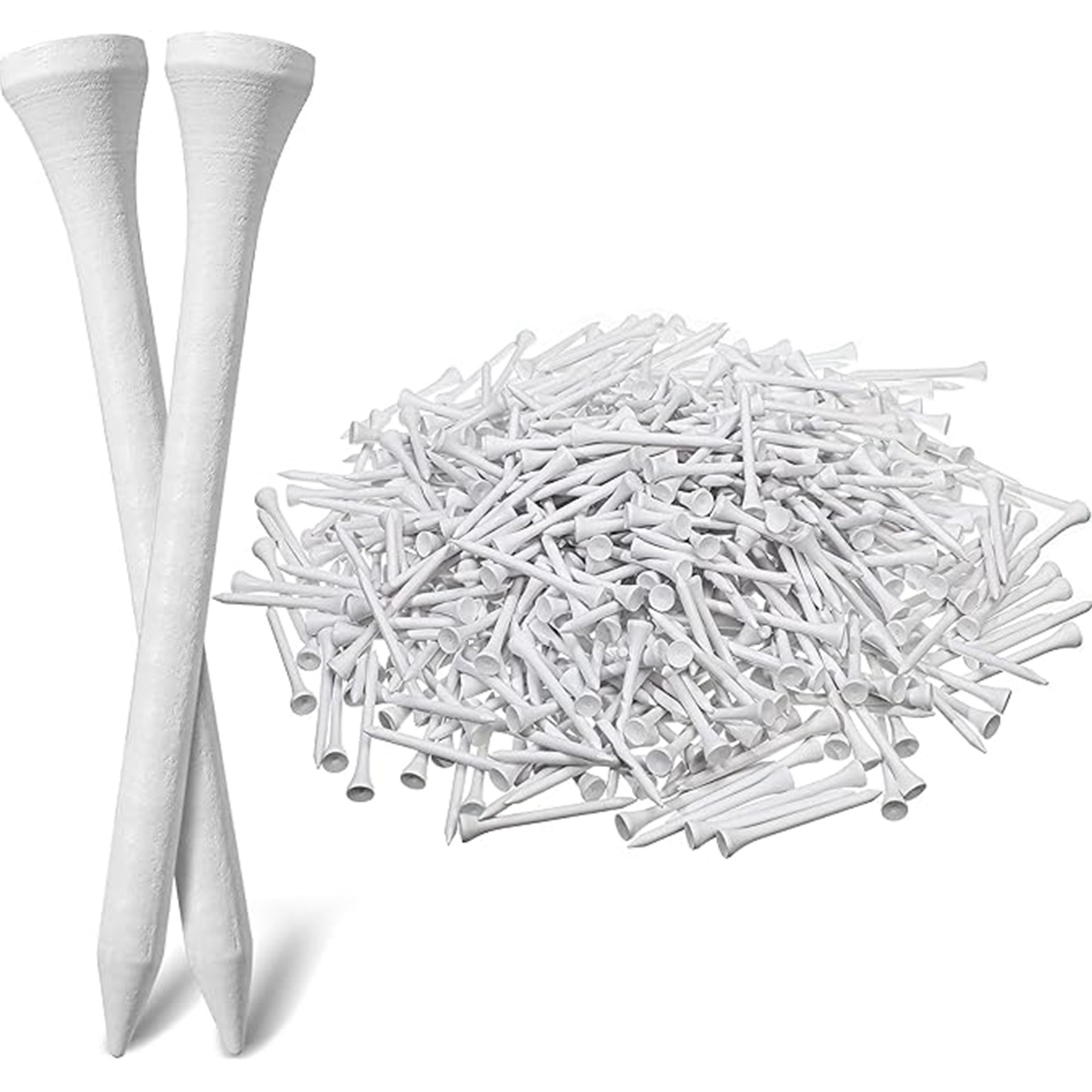 Golf Tees - Wit - Wooden - 50 Pins - Image 1
