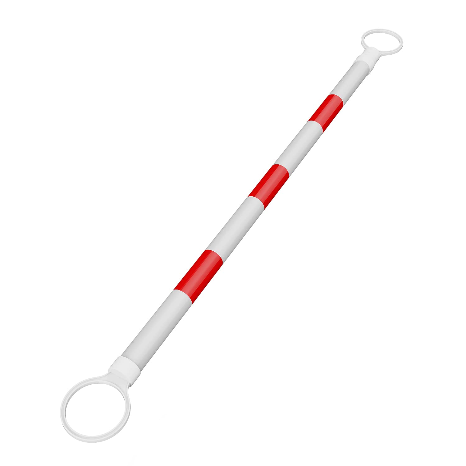 Telescopic pole - 1-pack 4' to 6.9' telescopic cone pole - for parking areas - retractable barrier for roadworks - red and white - cones not included - Image 1