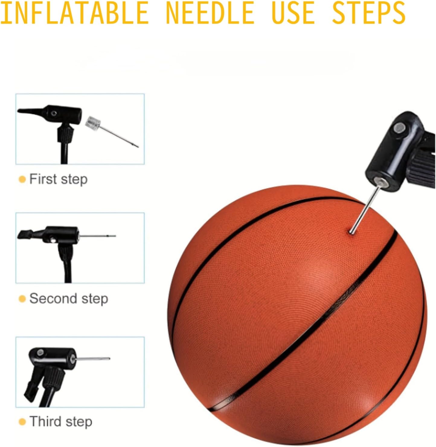 Ball pump needles - 3-pack - Durable stainless steel needles - Ball pump needles - Pump needles for football, basketball, volleyball and all sports balls - Image 5
