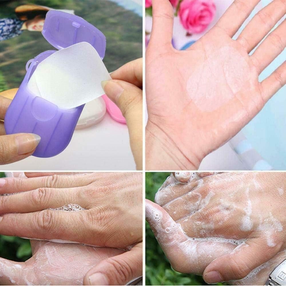 Soap sheets - Portable travel soap sheets - 5 boxes - Total 100 pieces - Random colours in boxes - Disposable hand wash paper - Suitable for family trips, camping, hiking, outdoor activities - Easy to clean mini soap paper - Image 4