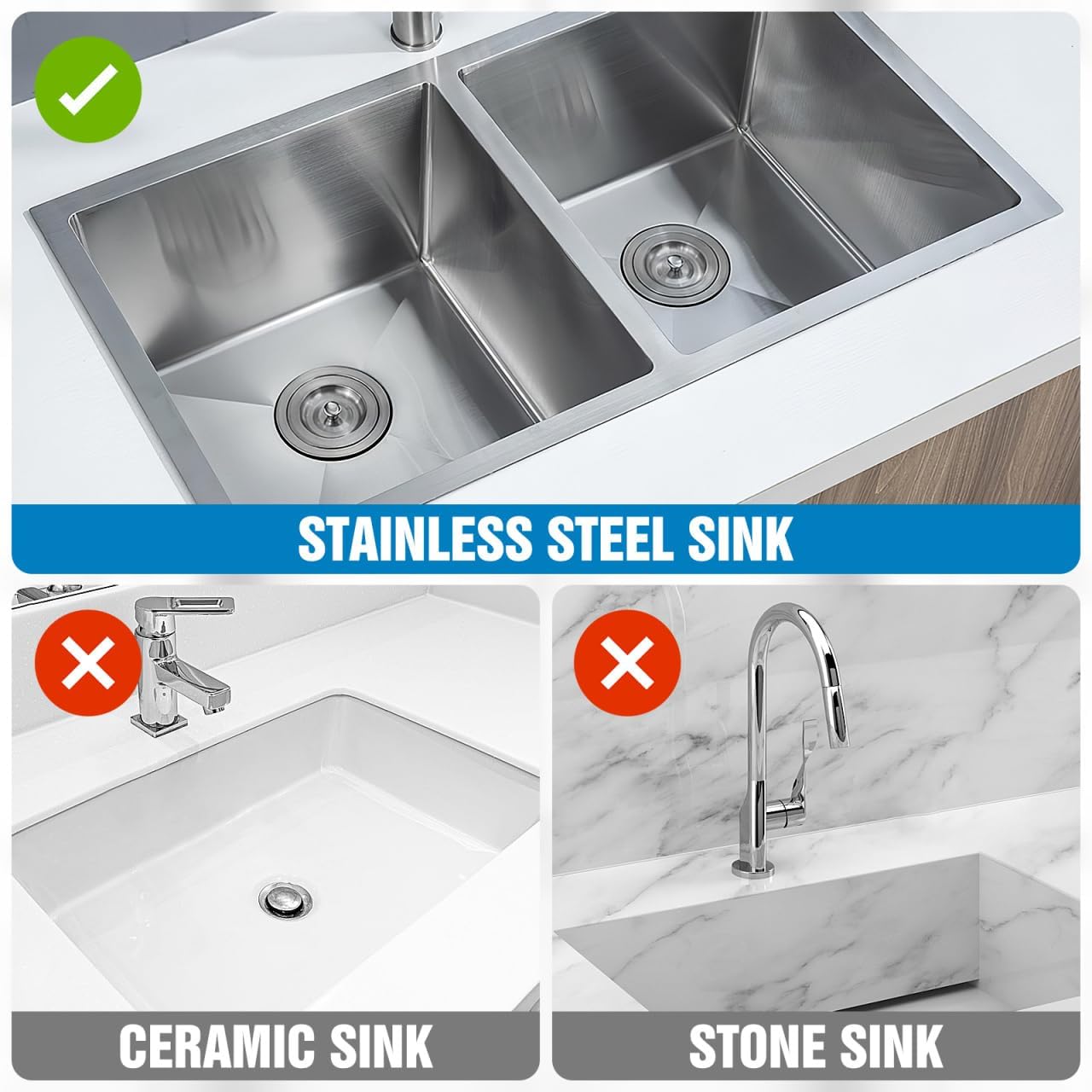 Sponge Holder - Stainless Steel - Magnetic - Kitchen Sink Sponge Drying Rack - 1 piece - Easy to install - No drilling required - Suitable for kitchens and bathrooms - Image 6