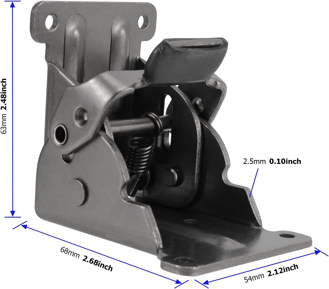 Table hinge - Folding hinge - 0-90 degree foldable - 8-pack - Lockable hinge - Lockable extension support bracket - with 64 screws, black - Image 2