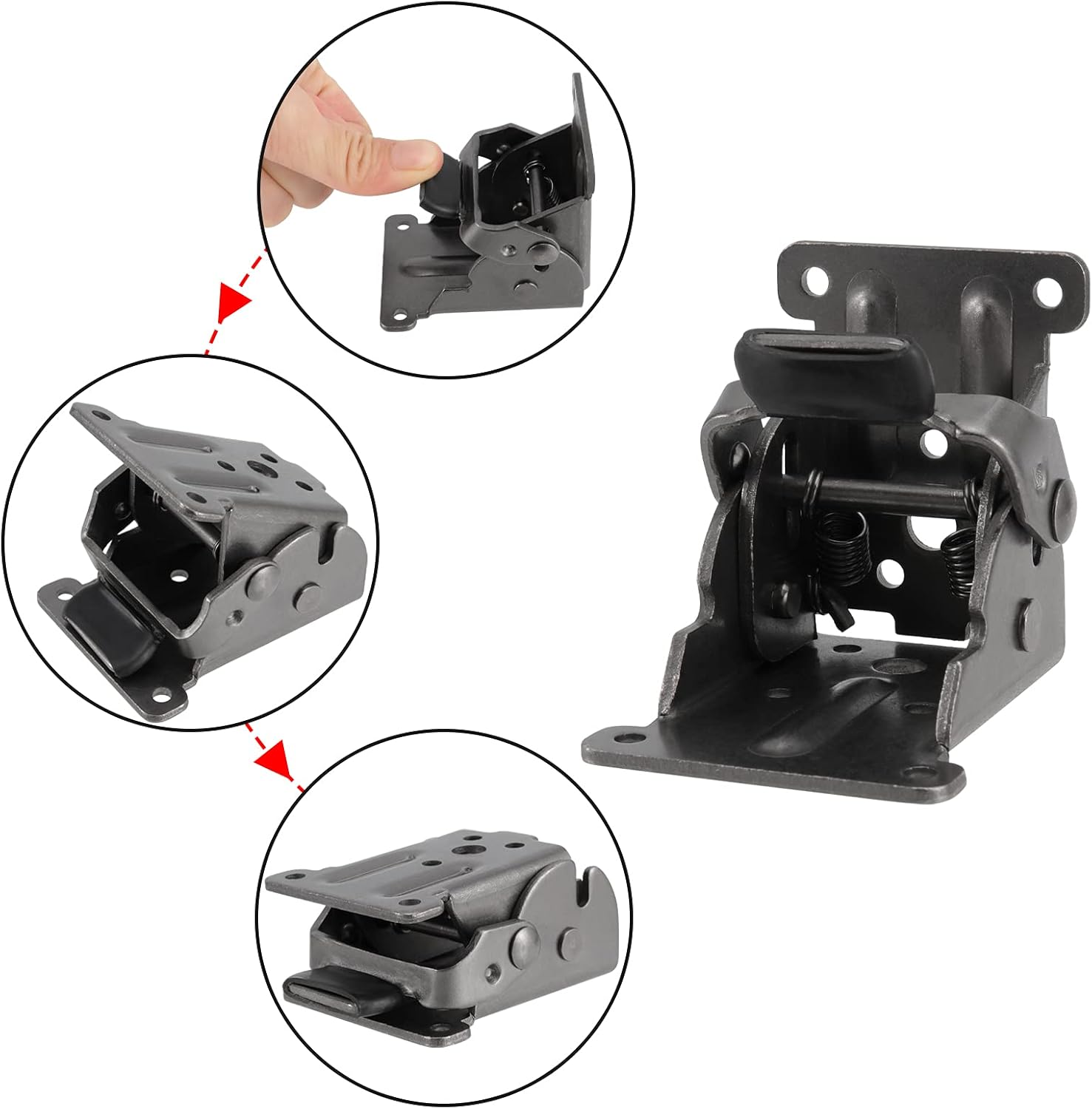 Table hinge - Folding hinge - 0-90 degree foldable - 8-pack - Lockable hinge - Lockable extension support bracket - with 64 screws, black - Image 4