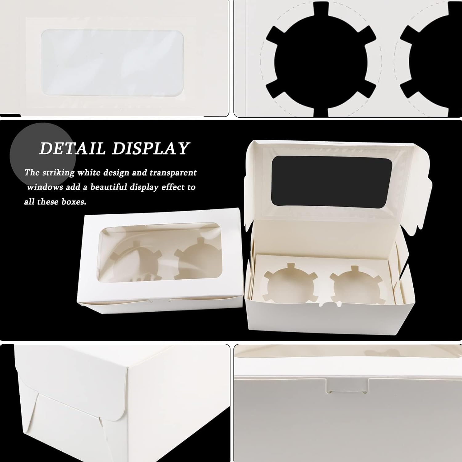 Cupcakedozen - With paper - 30 pieces - with 2 paper holders - Cupcake cases - Cake boxes - for birthday parties - Celebrations - Baking supplies - 16*9*7.5cm - Image 3