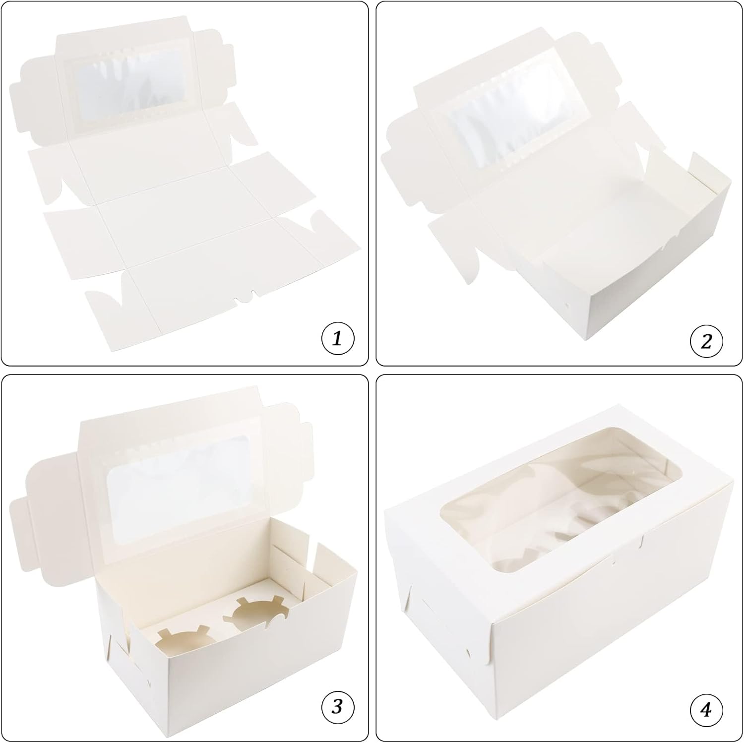 Cupcakedozen - With paper - 30 pieces - with 2 paper holders - Cupcake cases - Cake boxes - for birthday parties - Celebrations - Baking supplies - 16*9*7.5cm - Image 4