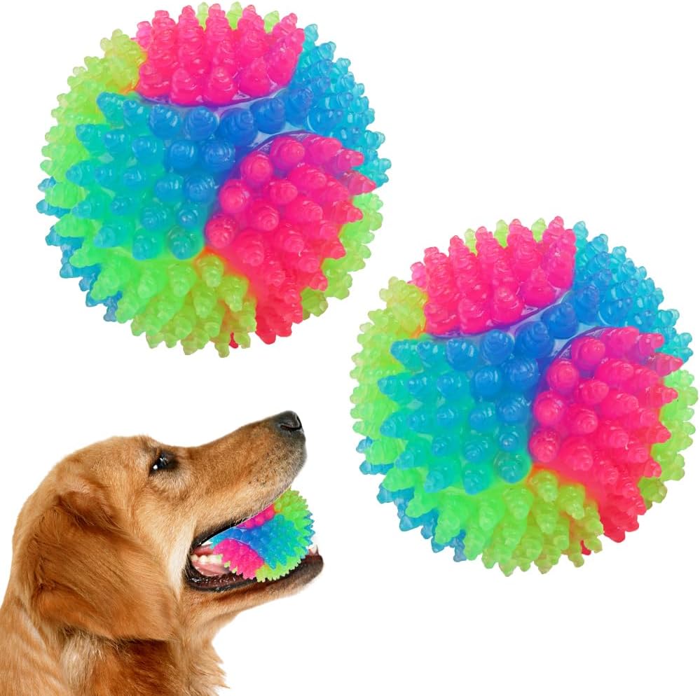 Pet toy ball - 5 cm - Light-up dog ball - Flashing bouncy ball - Interactive light-up - LED pet toy - Suitable for puppies, small and medium dogs and cats - Image 1