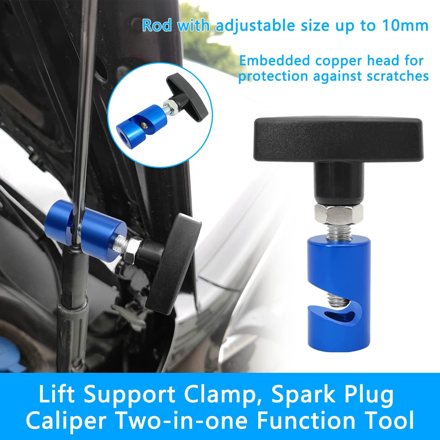Hefsteunklem - 2 pieces - Bonnet support bar - Boot support - Non-slip device - Lifting bar - Non-slip tool - Image 2