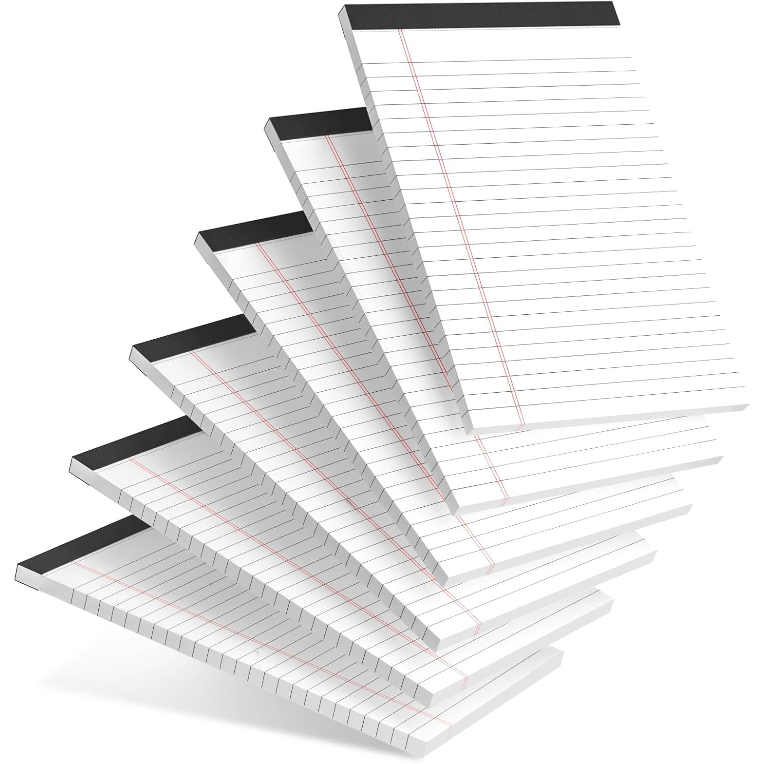 Notebooks - Notebooks - 5×8 inch - Notepads - 6-pack - for work, study, daily notes, checklists, lined writing pads, memos, office, home, school - 30 sheets/pack - Image 1