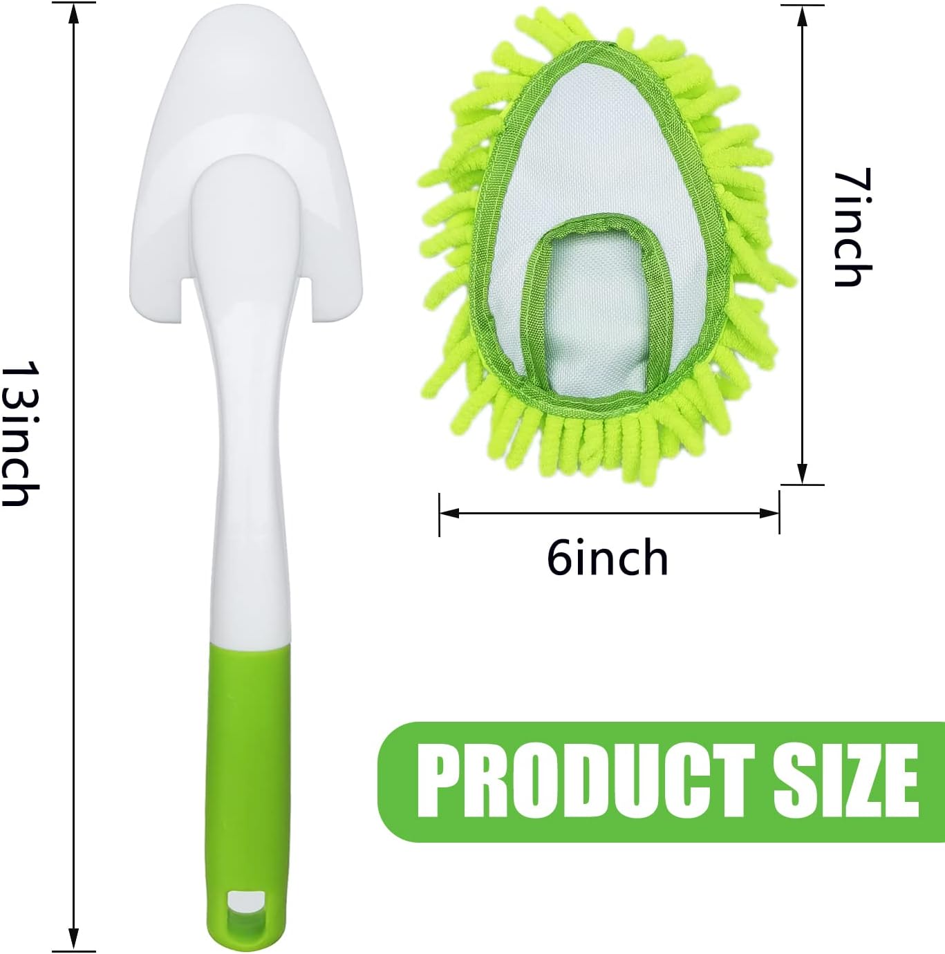Cloth brush - Microfiber cloth - Hand-washable cloth - With 4 replaceable microfiber heads - Can be used wet and dry - Removable cleaning accessories - Suitable for office, car, windows, furniture and walls - Image 2