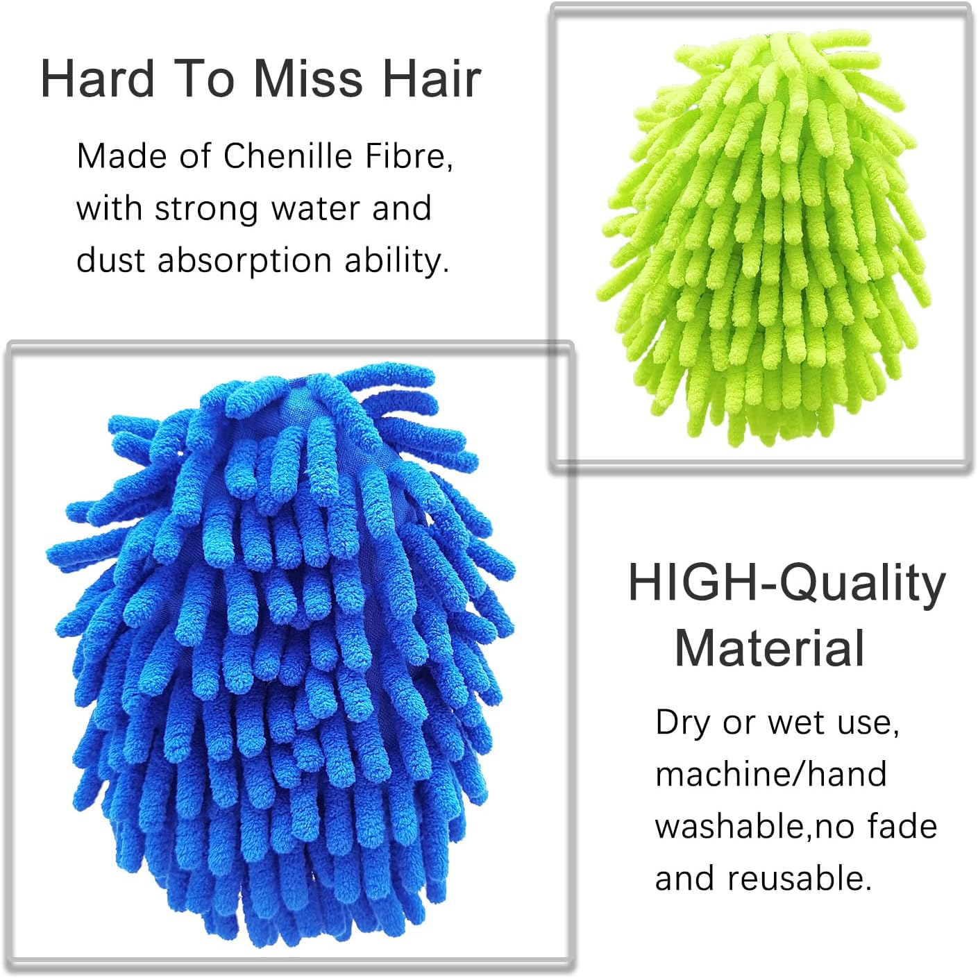 Cloth brush - Microfiber cloth - Hand-washable cloth - With 4 replaceable microfiber heads - Can be used wet and dry - Removable cleaning accessories - Suitable for office, car, windows, furniture and walls - Image 4
