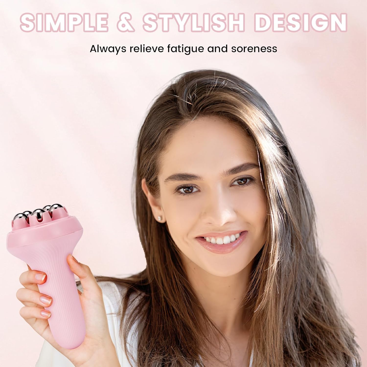 Massager - Portable Lymph Massage Roller - Neck Roller - Massage Tool - Helps Release Muscles, Face and Body - Face Roller - Facial Gua Sha Set (pink) - Image 3