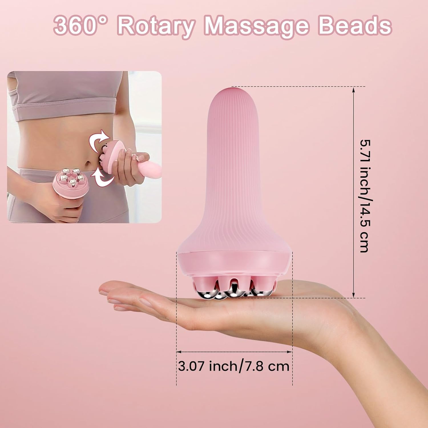 Massager - Portable Lymph Massage Roller - Neck Roller - Massage Tool - Helps Release Muscles, Face and Body - Face Roller - Facial Gua Sha Set (pink) - Image 7