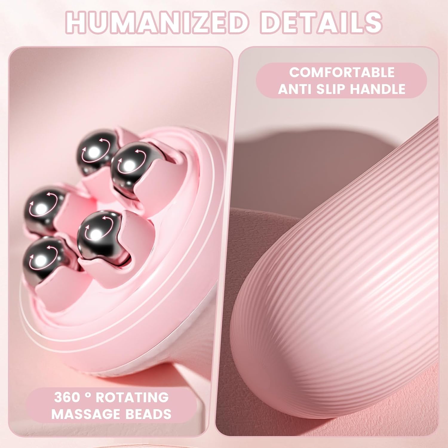 Massager - Portable Lymph Massage Roller - Neck Roller - Massage Tool - Helps Release Muscles, Face and Body - Face Roller - Facial Gua Sha Set (pink) - Image 8