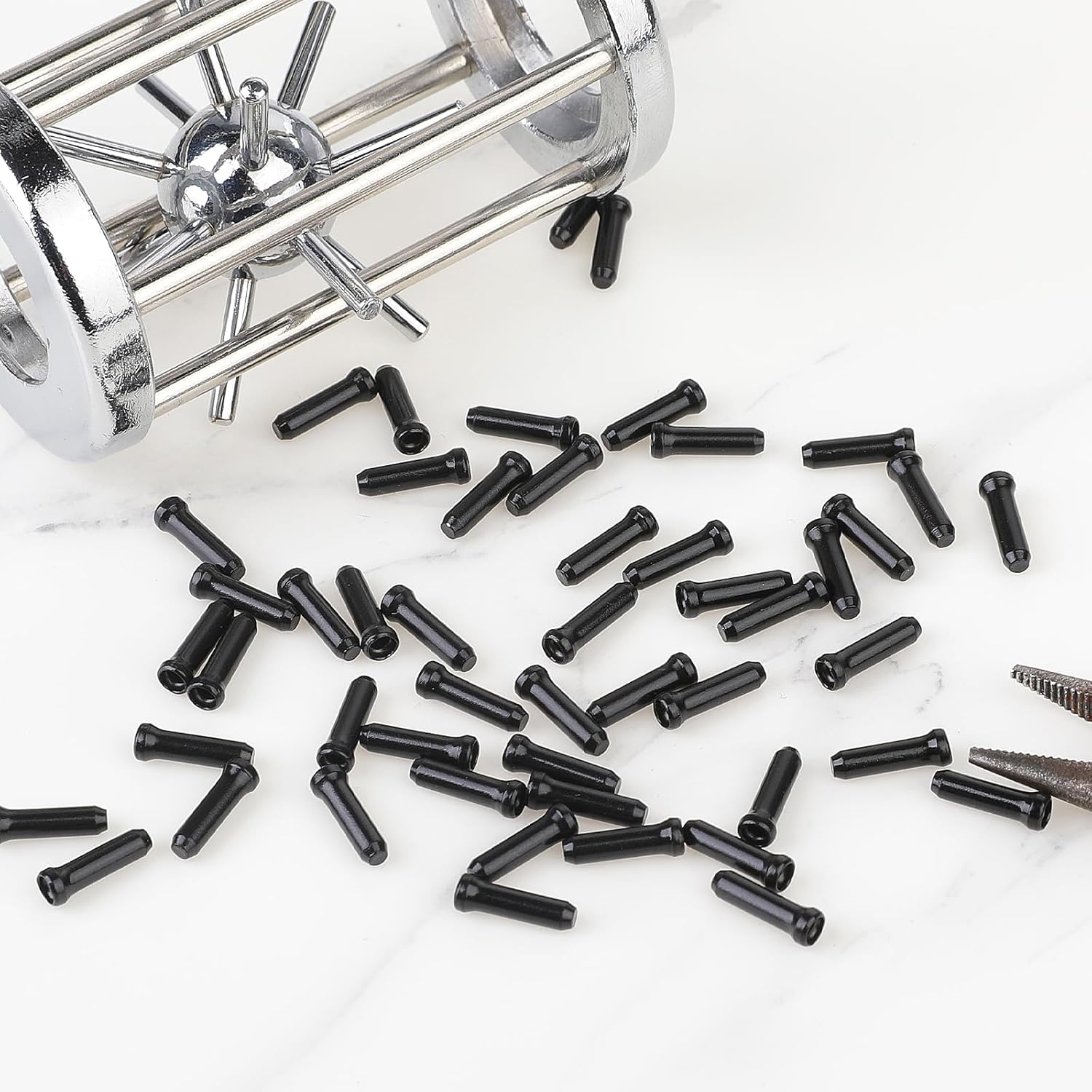 Bike Cable End Caps - 50 Pieces - Black - Bike Cable End Caps - Brake and Gear Cable Tips for Bikes - Image 6