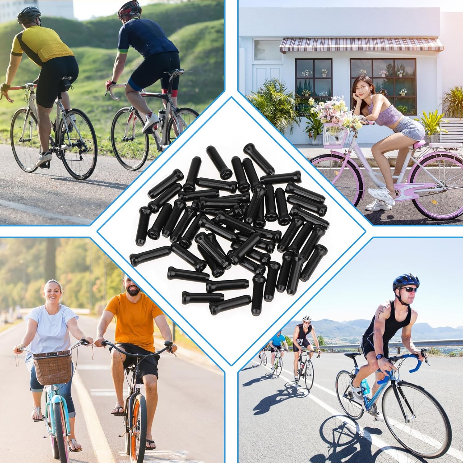 Bike Cable End Caps - 50 Pieces - Black - Bike Cable End Caps - Brake and Gear Cable Tips for Bikes - Image 7