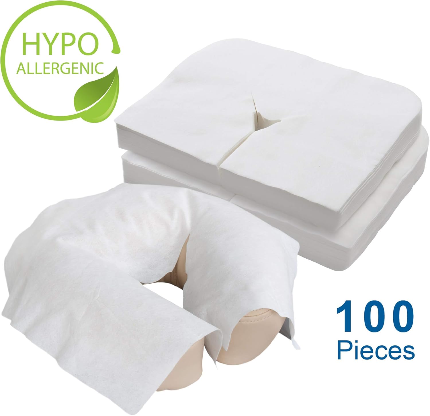 Disposable pillowcase - U-shaped pillow - 35*42cm - White - 100 pillowcases - Ultra soft - Anti-slip layer - Massage head support cover - Suitable for massage beds and chairs - Image 2