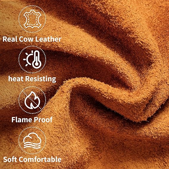 Cowhide arm protector with Velcro - Leather welding sleeve - Real cowhide arm protector - Welding sleeve - Suitable for welding work - Unisex - Heat resistant and flame retardant - Arm protection - Image 5