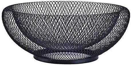 Fruit bowl - Mesh fruit bowl - Decorative fruit basket - Metal - Candy bowl - Suitable for kitchen, countertop, dining table, office - 10 inch (black) - Image 1