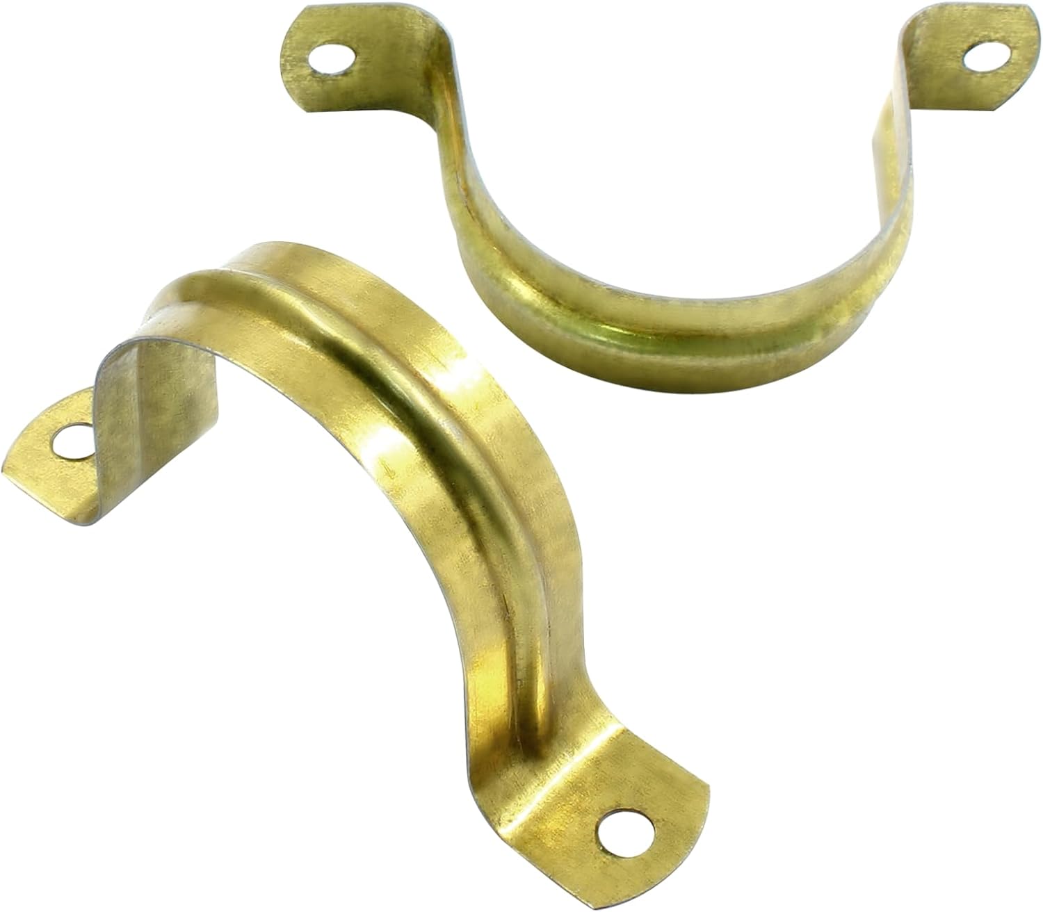 Biaungdo 20 Pcs M40 Rigid Pipe Strap, 1-1/2 Inch Stainless Steel Two Hole Strap U Bracket Pipe Clamps Heavy Duty Conduit Clamps Tension Tube Clip Cable Clamp Hanger with 2 Holes for Pipe Cable(Gold) - Image 6