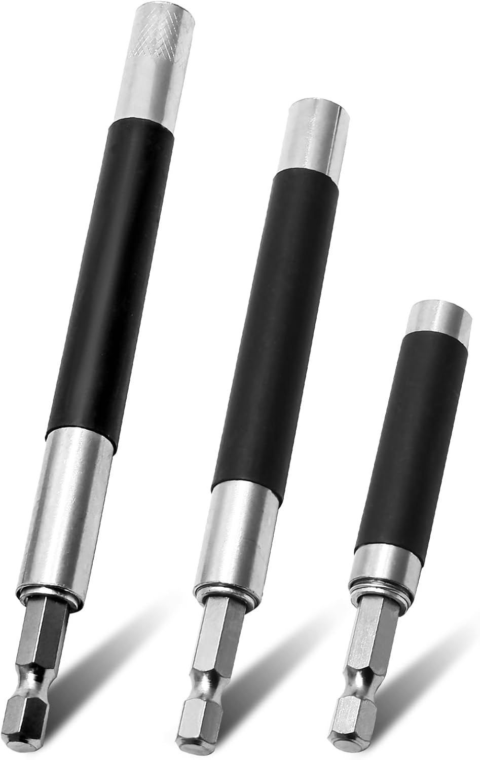 Biaungdo Magnetic Drill Bit Holder, 3 Pack Scalable Screw Drive Guide Self Retracting Sleeve, Mixed Length Extension Bar Adapter Prevent Screws Shaking (80 mm/120 mm/140 mm) - Image 1