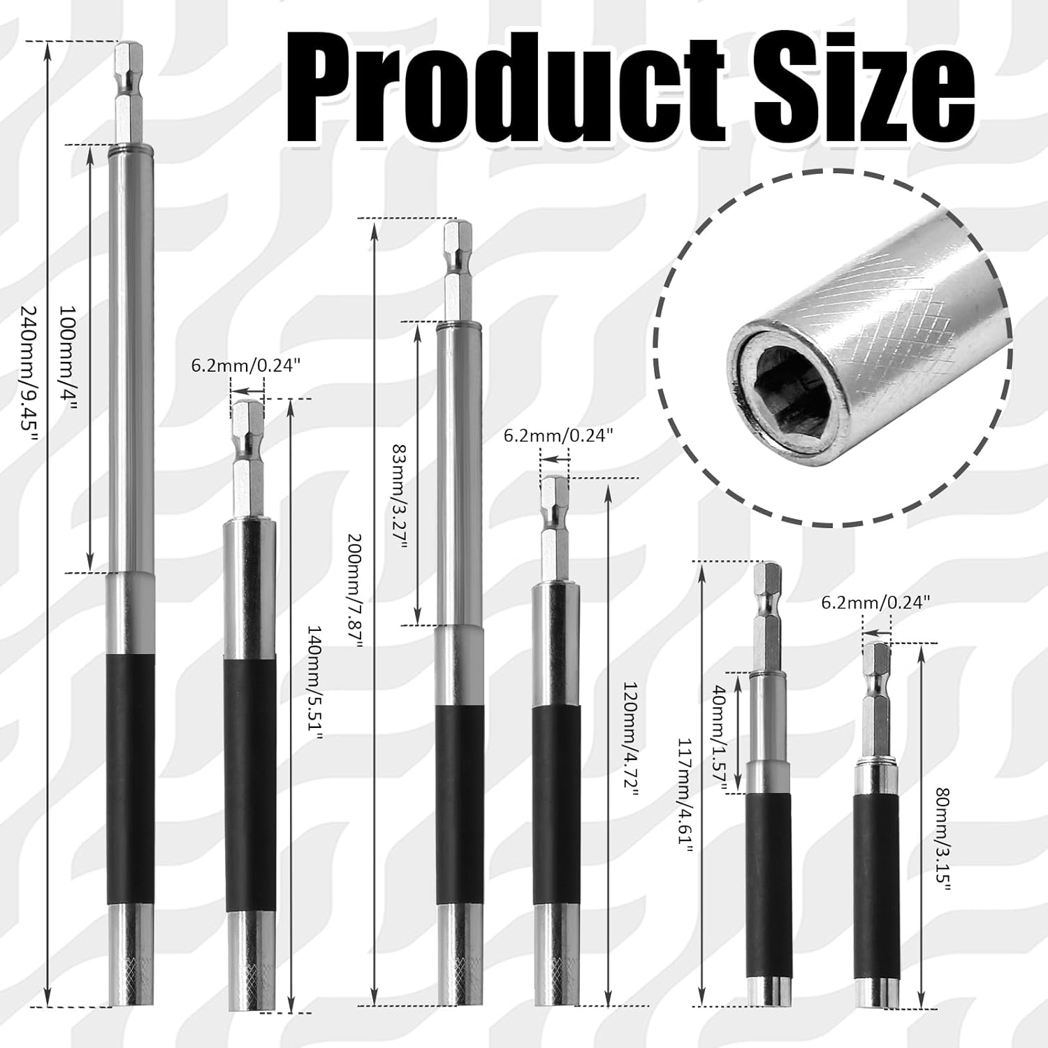 Biaungdo Magnetic Drill Bit Holder, 3 Pack Scalable Screw Drive Guide Self Retracting Sleeve, Mixed Length Extension Bar Adapter Prevent Screws Shaking (80 mm/120 mm/140 mm) - Image 4