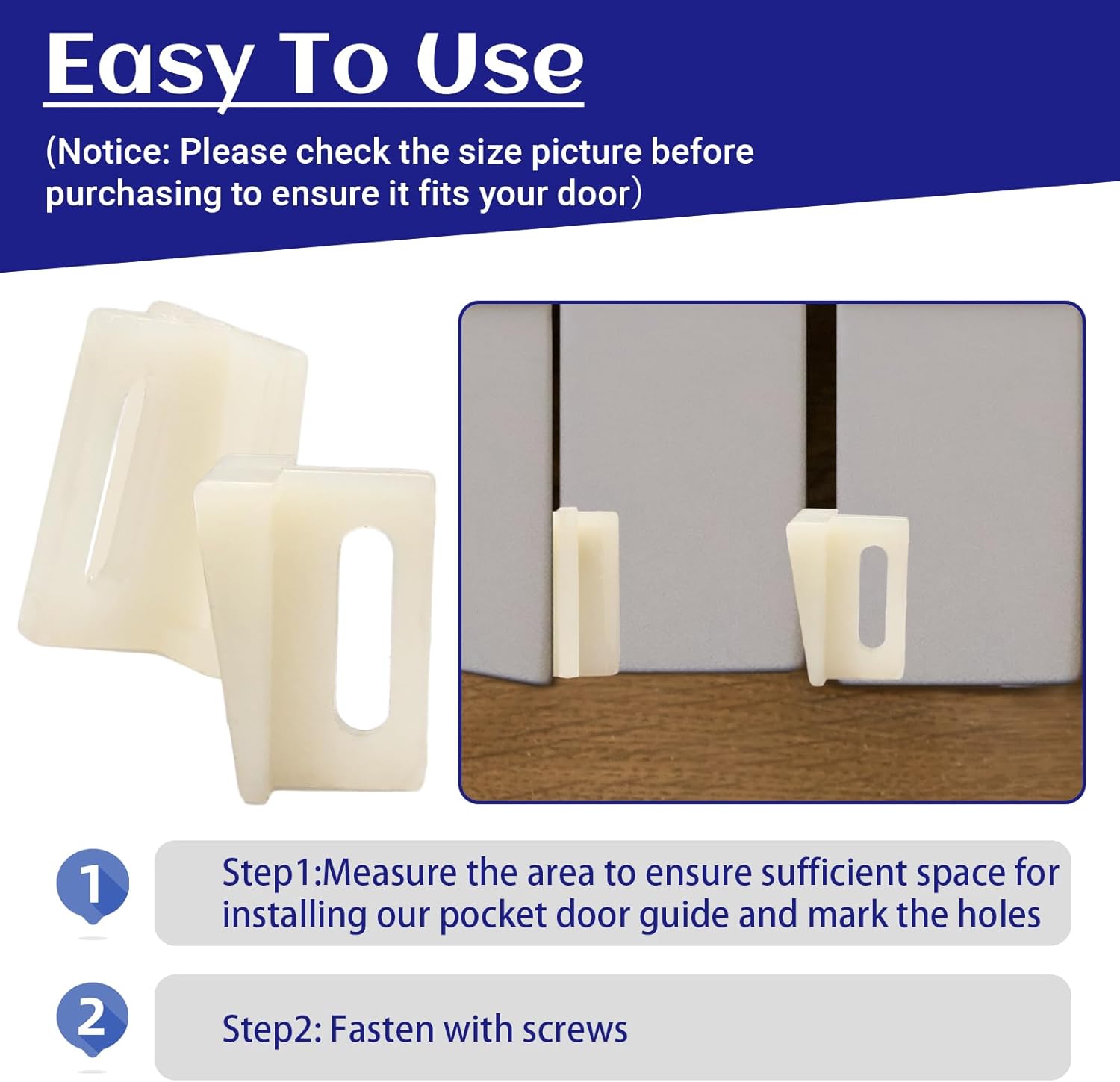 Biaungdo 10 Pack Pocket Door Bottom Guide, White Pocket Door Guide Kits Replacement - Image 5