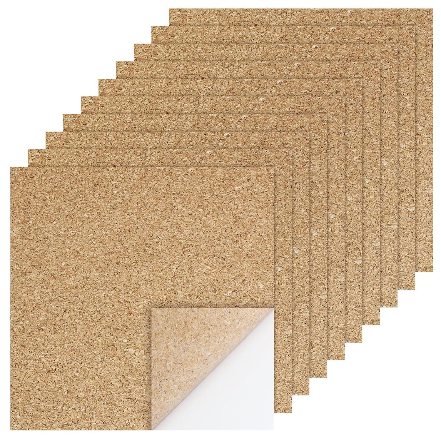 Biaungdo 10 Pcs Self Adhesive Cork Sheets, 4 X 4 Inch Cork Tile Sheet with Adhesive Backing, Square Insulation Sticky Backing Sheets for DIY Coasters, Craft Projects, Wedding Party, Wall Decor - Image 7